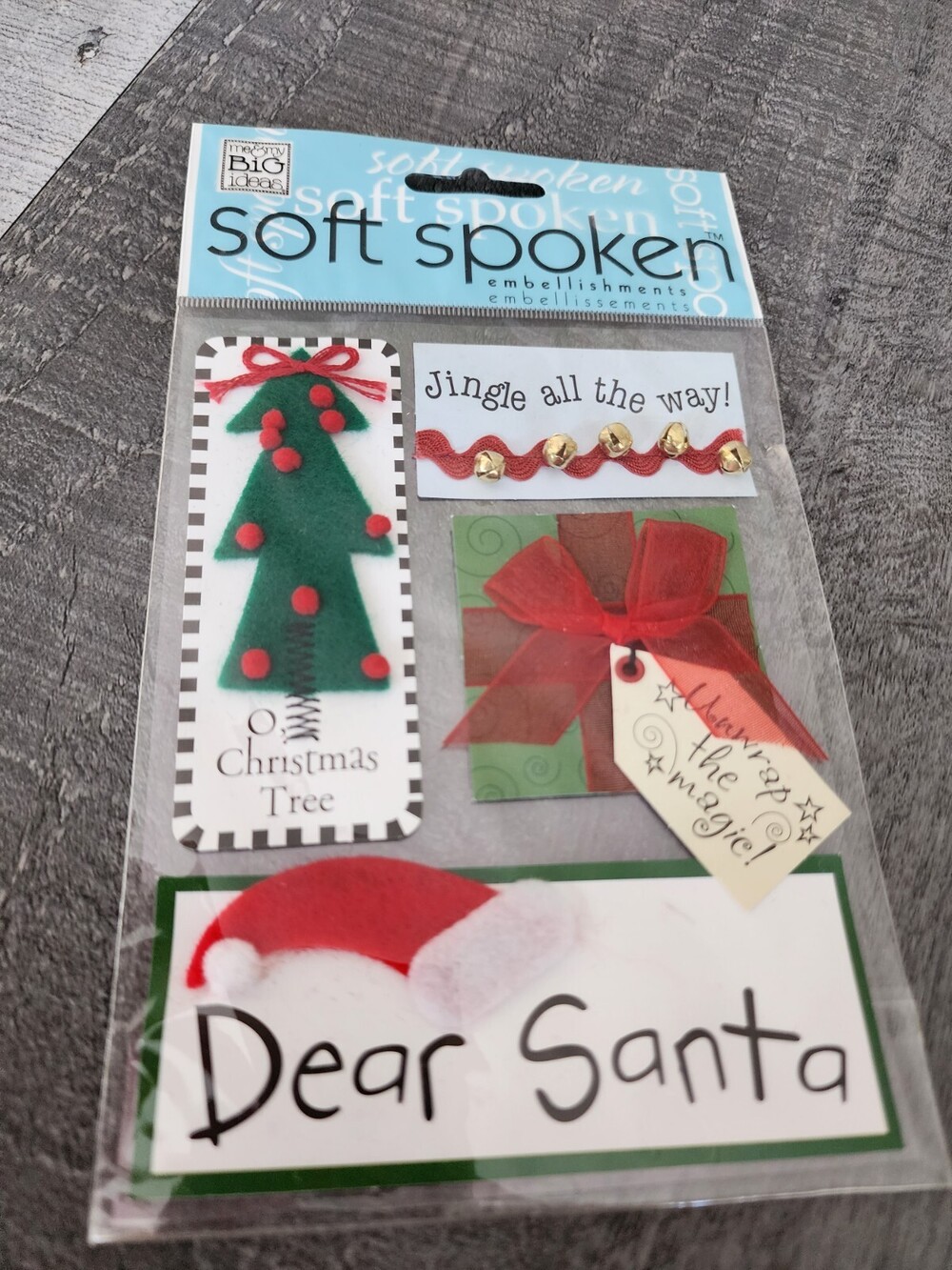 MAMBI Soft Spoken Tag Embellishments Christmas Tree Santa RETIRED New #28